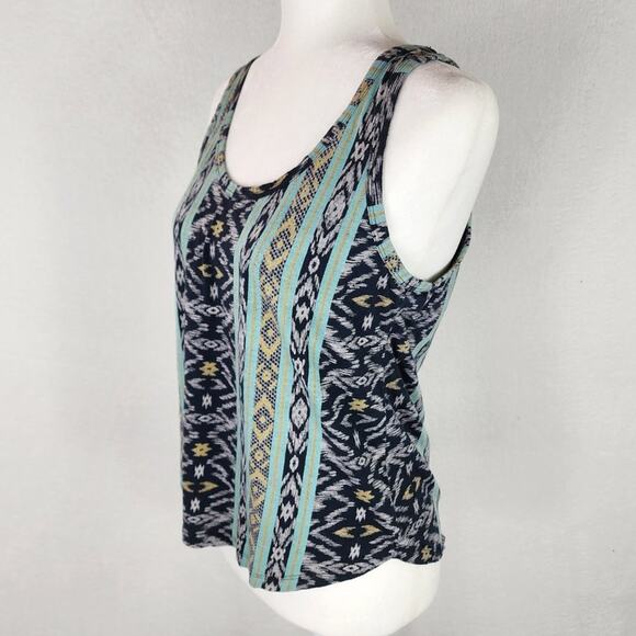 Billabong Tank Top Women S Case Closed Southwestern Print Modal Green Black - Picture 7 of 10